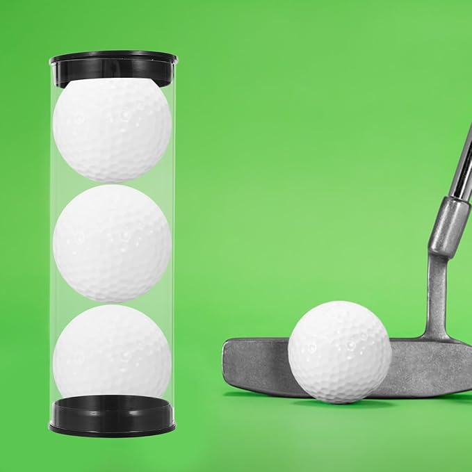 Generic Golf Ball Storage Tube Clear Plastic Golf Ball Holder Container with Cap Small Balls Display Case Organizer for Home and Shop