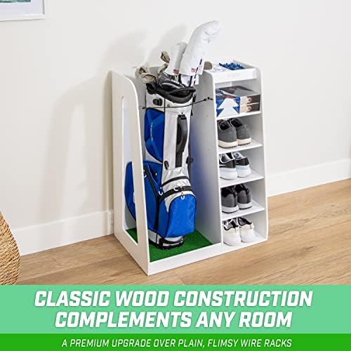GoSports Premium Wooden Golf Bag Organizer and Storage Rack - Image 4