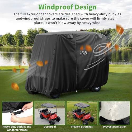 10L0L Universal 2-4 Passenger Golf Cart Cover - Image 3