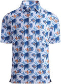 Alex Vando Mens Golf Shirt Moisture Wicking Print Performance Polo Shirt by AlexVando