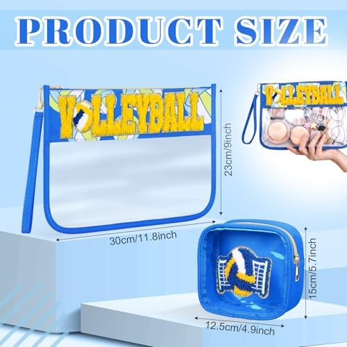 Hillban 2 Pcs Volleyball Gift Girl Accessory Volleyball Makeup Cosmetic Bag - Image 2