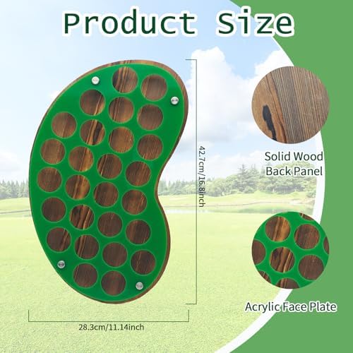 27 Balls Solid Wood Golf Ball Display Wall Mount - Image 3