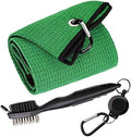 Golf Towel & Groove Cleaner Brush Kit, Tri-Fold Microfiber Waffle by Aebor