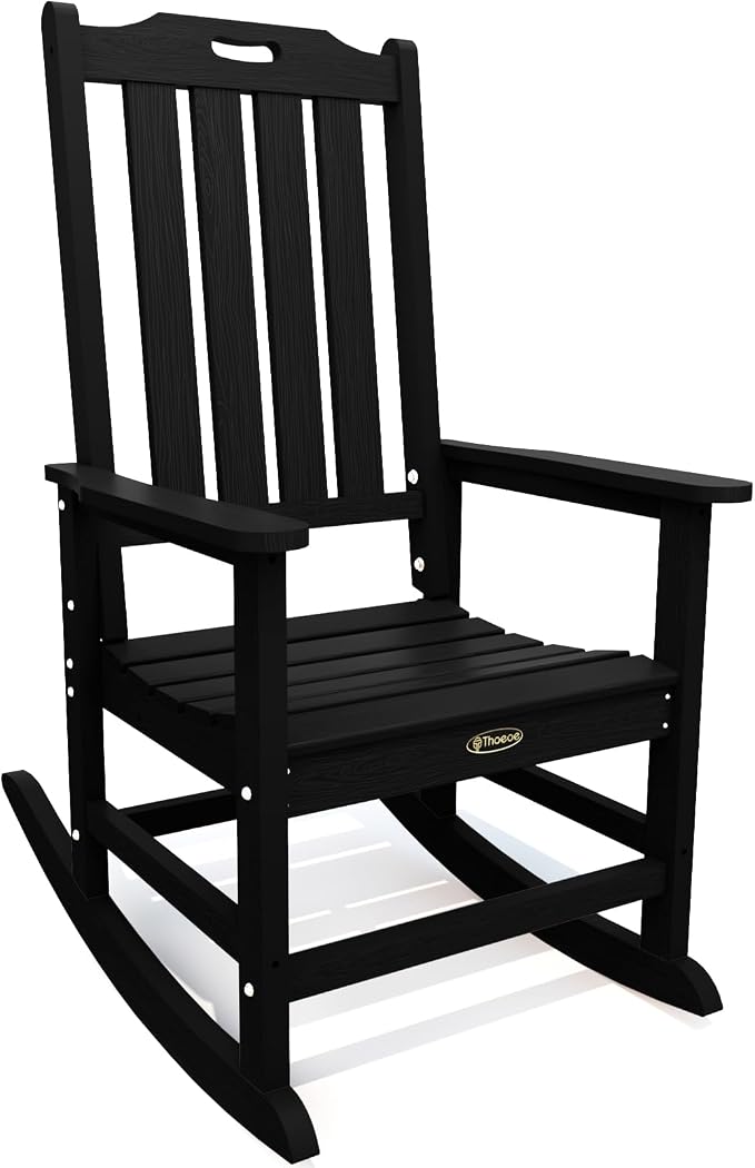 THOEOE Outdoor Rocking Chairs, Oversized Patio Rocking Chair | HDPE Outdoor by THOEOE
