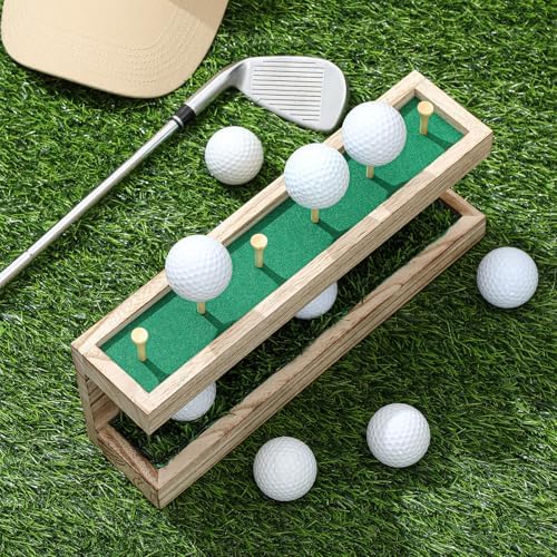 Menkxi Rustic Wood Golf Ball Holder Display Stand - Image 5