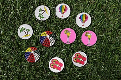 Lot of 10 Golf Ball Markers Assorted Patterns - Image 3