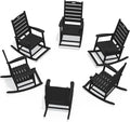 SERWALL Outdoor Rocking Chair Set of 6, Oversized HDPE Rocker, all Weather by SERWALL