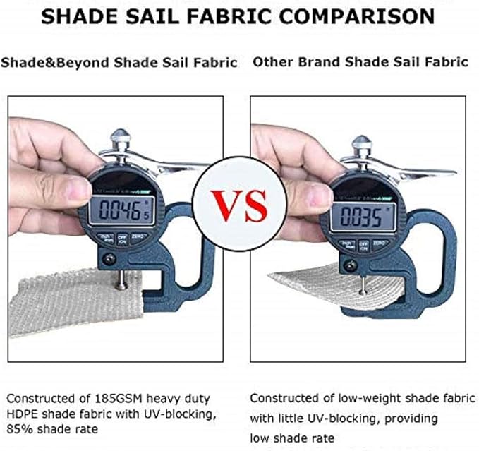 Shade&Beyond 5'x5' Sun Shade Sail Canopy Square, UV Block Breathable Curved - Image 4