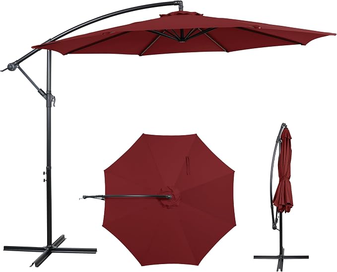 10FT Outdoor Offset Umbrella, Cantilever Patio Umbrella by AEOutdoorUSA