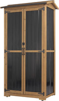 Ketive Outdoor Storage Cabinet, Wood & Metal Garden Cabinet by Ketive