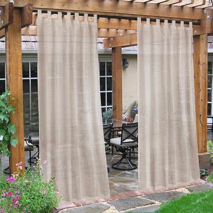 H.VERSAILTEX Outdoor Linen Sheer Curtains by HVERSAILTEX