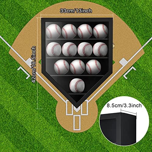 TJ.MOREE 12 Balls Baseball Display Case Wall-Mounted, Durable Wood - Image 6