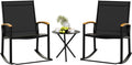 Shintenchi 3 Piece Outdoor Rocking Bistro Set, Textilene Fabric Small Patio by Shintenchi%7CFurnitureMadeforRealLife
