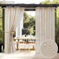 MIULEE Beige Waterproof Outdoor Sheer Curtains by MIULEE