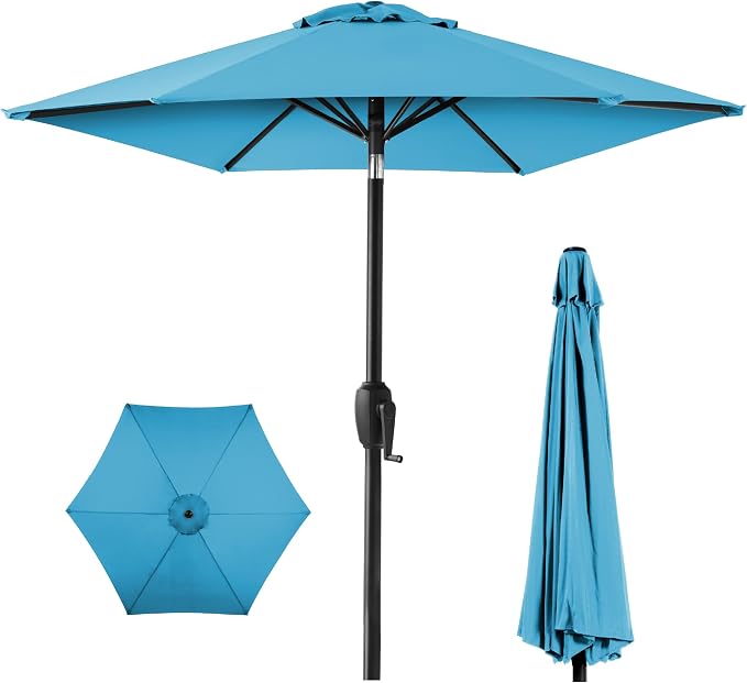 Best Choice Products 7.5ft Heavy-Duty Round Outdoor Market Table Patio Umbrella by Unknown