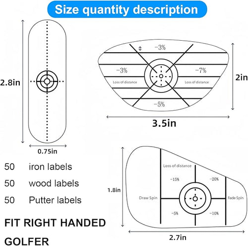 150 PCS Golf Impact Tape - Sweet Spot Stickers for Club Face - Accurate Swing Impact Labels for Irons, Woods & Putters - Instant Feedback Practice Aid, Easy to Remove & No Residue