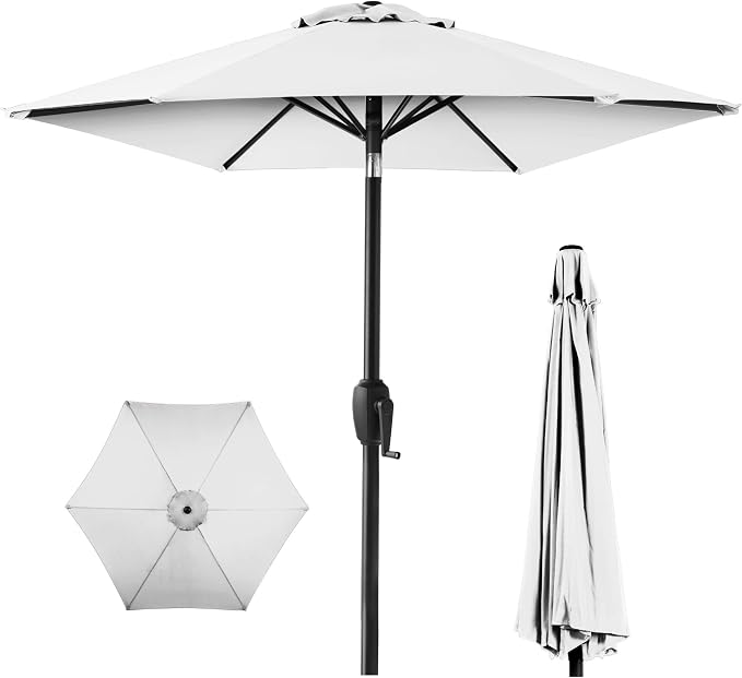 Best Choice Products 7.5ft Heavy-Duty Round Outdoor Market Table Patio Umbrella by Unknown