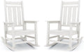 Oversized Outdoor Rocking Chair Set of 2, HDPE Patio Rockers by KINGYES