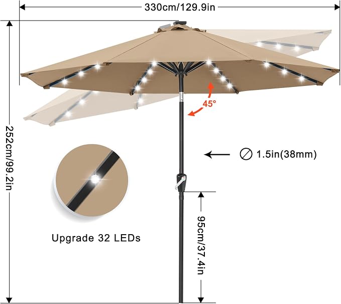 ABCCANOPY Solar Led Patio Umbrella - Image 3