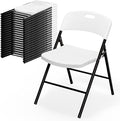 Bonnlo 20-Pack White Plastic Folding Chairs, Portable Seat by Bonnlo