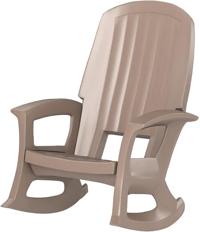 Rockaway Heavy Duty All Weather Patio or Deck Rocking Chair, Taupe | - Image 9