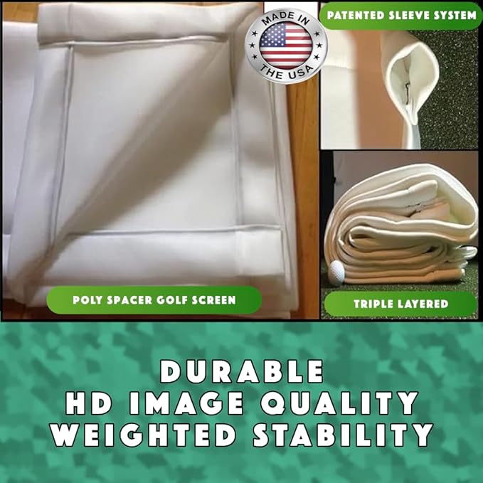Spectrum Golf Simulator Golf Impact Screen **Poly Spacer Golf Simulator Screen Material**Black Border with Grommets