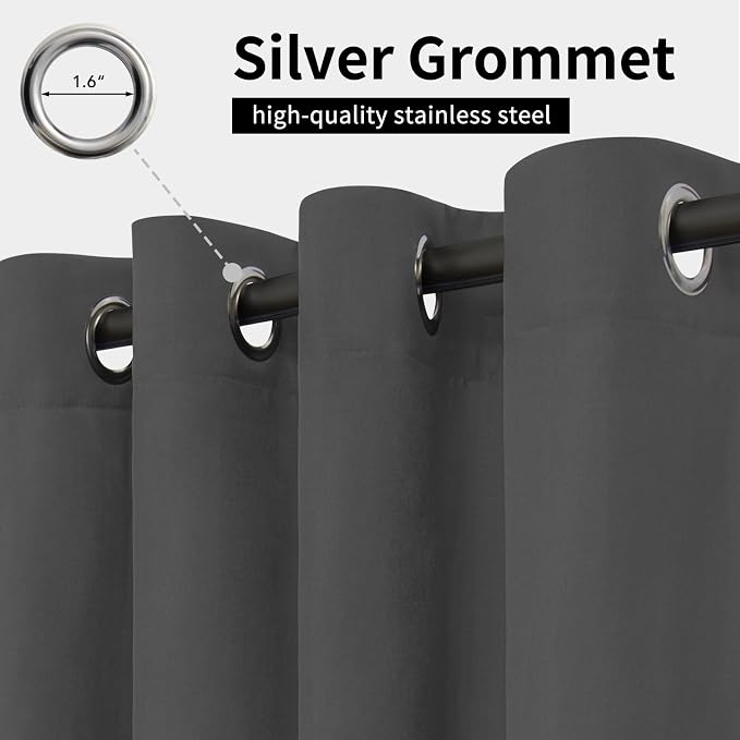 Easy-Going Outdoor Curtains for Patio 2 Panels, 54x84 inch, Weatherproof - Image 2
