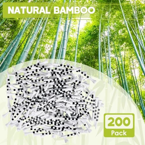 Bamboo Golf Tees 200 Pack 2-3/4 & 3-1/4 inch Length | 4 Line Marking Natrual - Image 5