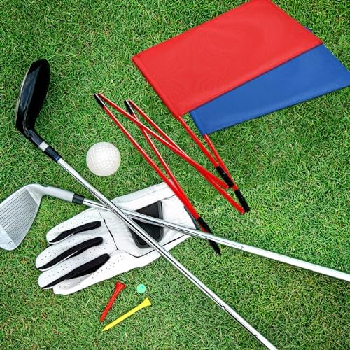 6 Set Golf Flag Stick for Putting Green 3 Section Portable Nylon Flagpoles - Image 5