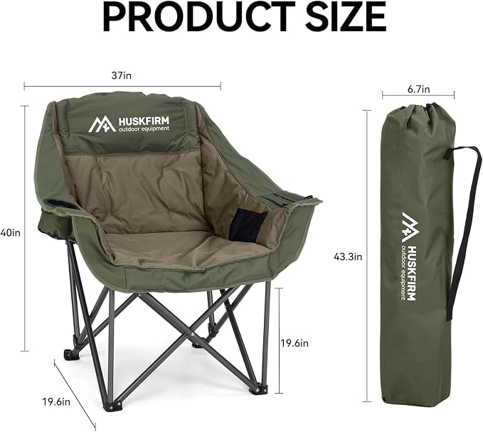 Oversized Camping Chair, Padded Camping Chairs Support 450LBS - Image 3