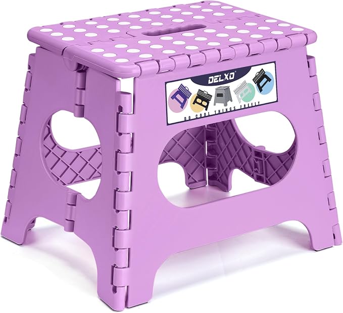 Delxo Folding Step Stool 11 Inch, 300 Lbs Step Stool by Delxo