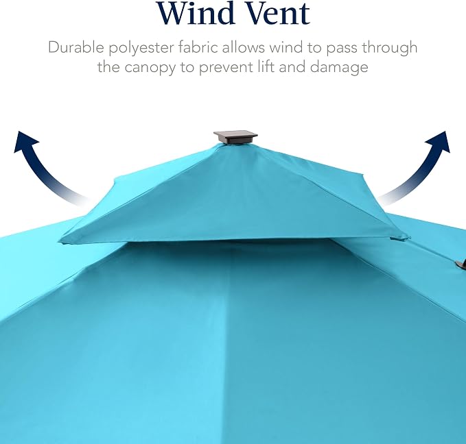 Best Choice Products 9x12ft LED Cantilever Patio Umbrella w/Base Included & - Image 7