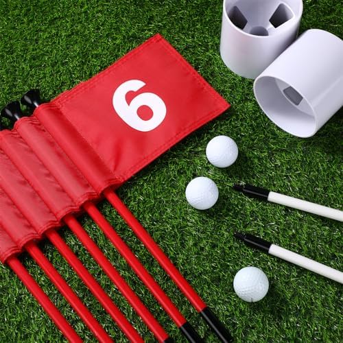 6 Golf Flagstick Set, Putting Green Flags - Image 6