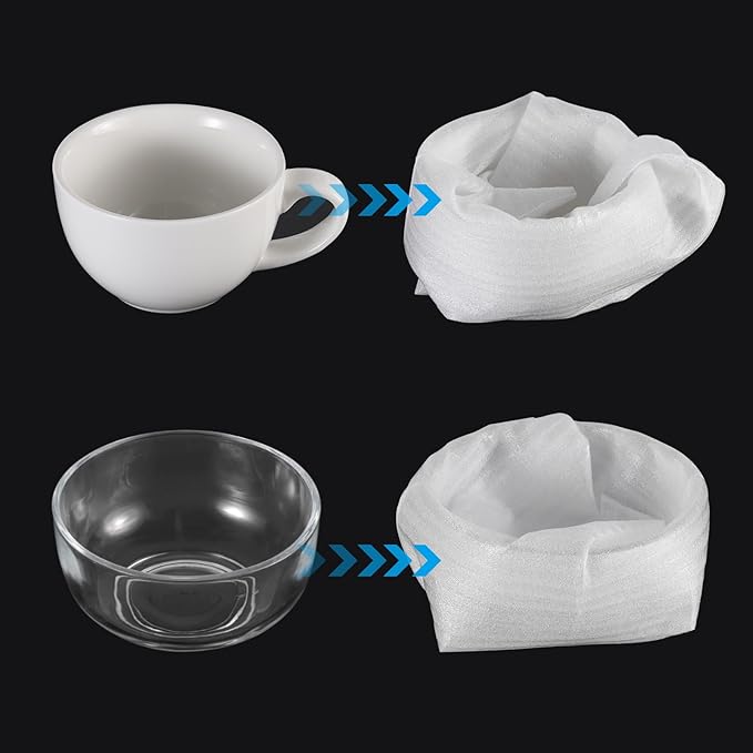 MECCANIXITY Foam Packing Pouches, 100 Pack 7x8 Inch White Bubble Pouches for Dishes, Furniture, Glasses, Cups, Moving Storage