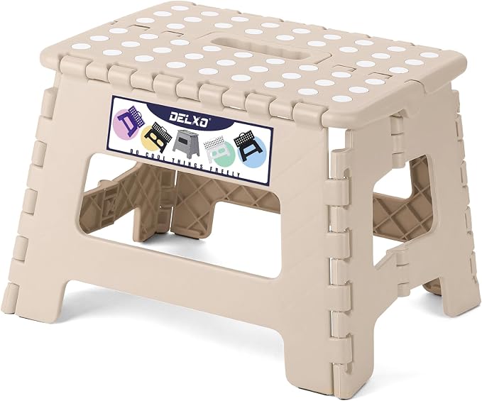 Delxo 9 Inch Kids Step Stool, 300 Lbs Folding Step Stool by Delxo