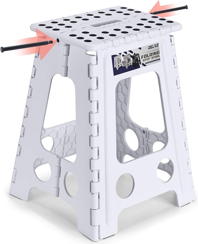Delxo 17.5 Inch Folding Step Stool, Foldable Step Stool by Delxo