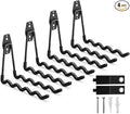 Garage Hooks, 4 Pack Wave Hooks for Hanging Heavy Duty Ladders, Bikes, Tools Ideal for Garage, Garden, Basement Utility Room Storage (Black)