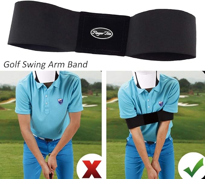 Amy Sport Golf Swing Training Aid Arm Band Yellow Trainer Wrist Support Value 3 Pack Professional Posture Motion Correction Aids Kit for Men Women Beginner Practice(3 Pack Golf Swing Trainer Set)
