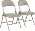 2 Pack Padded Folding Chairs, Portable Metal Foldable Chairs by HomePage