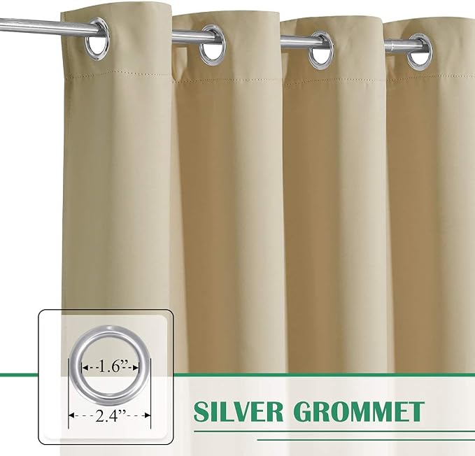 Deck Curtains Curtain Panel W70 x L95 Inch Cream Beige, 1 Panel | Deck Curtains - Image 2