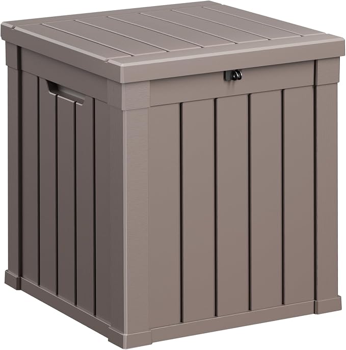 ROJIK 51 Gallon Resin Deck Box, Lockable Waterproof Weatherproof Outdoor by ROJIK
