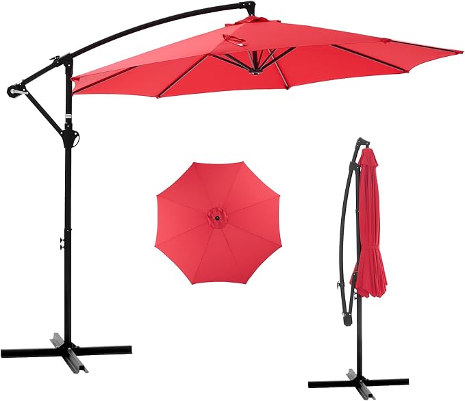 NEWBULIG 10FT Patio Umbrella, Cantilever Umbrella, UV Protection | Outdoor by NEWBULIG