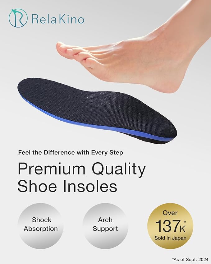 Premium Quality Gel Shoe Insoles from Japan, Shock Absorption, High Arch Support, Walking, Golf Insoles Men, Shoe Inserts Women, Shoe Insoles Women, Shoe Inserts Men, Unisex Sole Inserts, S