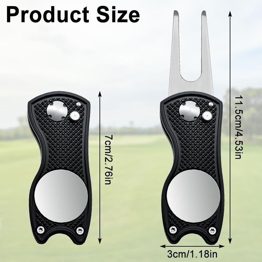Golf Divot Repair Tool, 1 Pack, Stainless Steel Ball Marker Switchblade - Image 2