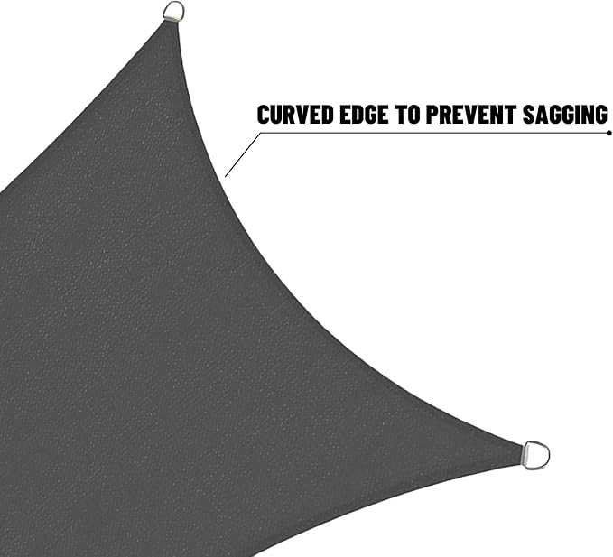 SUNNY GUARD 8' x 8' x 8' Triangle Shade Sail 95% UV Block Outdoor Canopy | Sun - Image 7