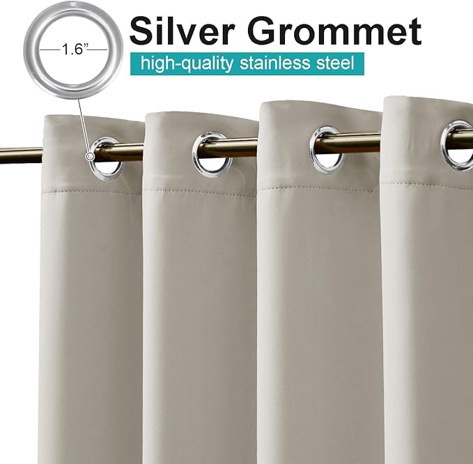 NICETOWN Outdoor Curtain for Patio Waterproof, W66 x L95 inch Blackout Thermal - Image 2