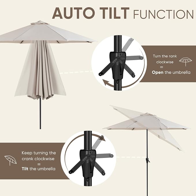 Tempera Patio Market Outdoor Table Umbrella - Image 2