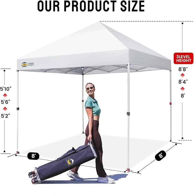 CROWN SHADES 8x8 Pop Up Canopy Tent - Image 5