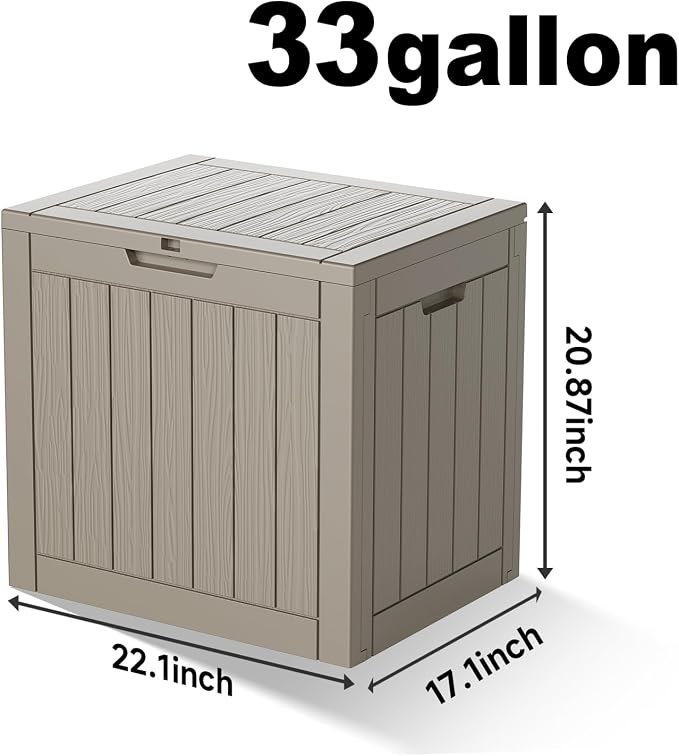 33 Gallon Indoor Outdoor Storage Box Waterproof Deck Box | Resin storage bin - Image 2