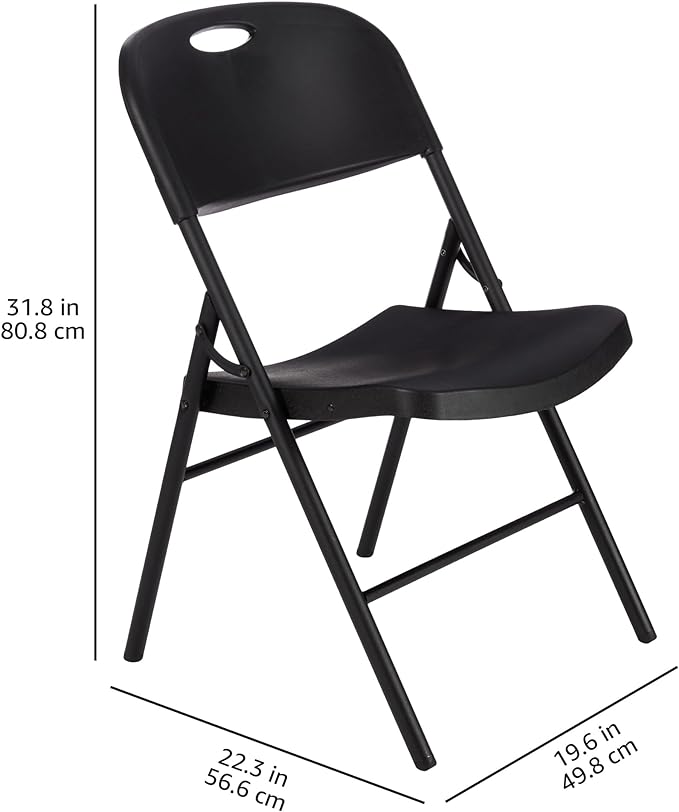 Amazon Basics Sturdy Foldable Portable Plastic Chair, 350-Pound Capacity - Image 3